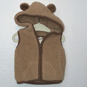 Brand New Carter’s 3 Month Fleece Sleeveless Vest Zip Up Bear Ear Hood